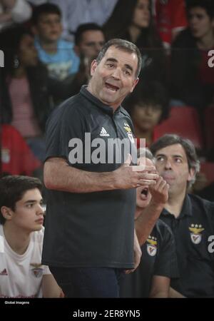 Lisboa, 27/05/2018 - O SL Benfica recebeu esta tarde o FC Porto no pavilhão  da Luz, em jogo a contar para o play-off, meias-finais, 2Âº jogo de  Basquetebol 2017/18. Carlos Andrade, Miguel