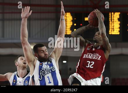 Lisboa, 27/05/2018 - O SL Benfica recebeu esta tarde o FC Porto no pavilhão  da Luz, em jogo a contar para o play-off, meias-finais, 2Âº jogo de  Basquetebol 2017/18. Raven Barber, Will