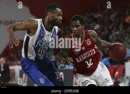 Lisboa, 27/05/2018 - O SL Benfica recebeu esta tarde o FC Porto no pavilhão  da Luz, em jogo a contar para o play-off, meias-finais, 2Âº jogo de  Basquetebol 2017/18. Raven Barber, Will