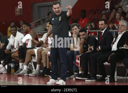 Lisboa, 27/05/2018 - O SL Benfica recebeu esta tarde o FC Porto no pavilhão  da Luz, em jogo a contar para o play-off, meias-finais, 2Âº jogo de  Basquetebol 2017/18. Carlos Morais, Pedro