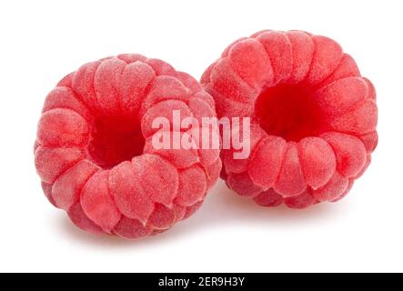 raspberry path isolated on white Stock Photo