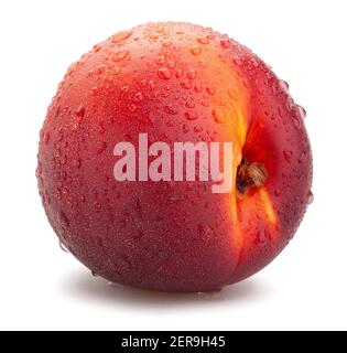 nectarine path isolated on white Stock Photo