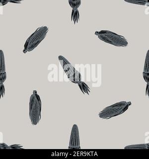 Seamless pattern with hand drawn stylized corn Stock Vector
