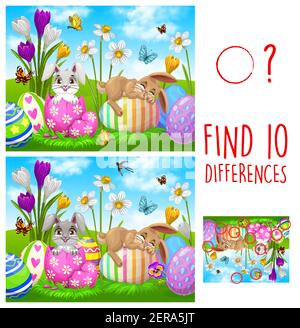 Easter find the differences picture puzzle. Vector and high res JPEG ...