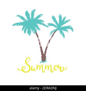 Coconut palms. Illustration on white background for design Stock Vector