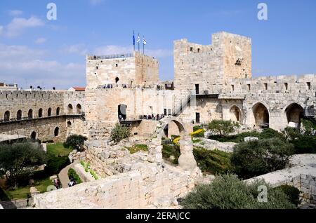 archaeological finds from the roman period inside the „Tower of David Museum“ or „The Citadel“, Jerusalem, Israel Stock Photo