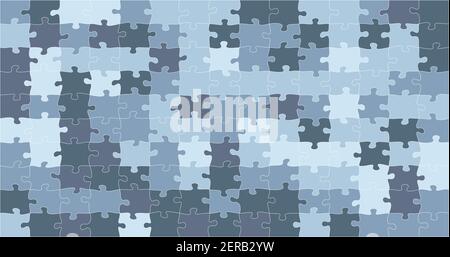 Rectangle Background Banner With Jigsaw Puzzle Color Separate