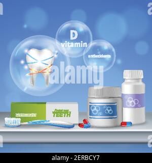 illustration of healthy gums and teeth. healthy teeth and calcium Stock ...