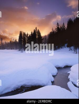 Sunrise near Elk Meadow in the Sawtooth National Recreation Area Stock Photo