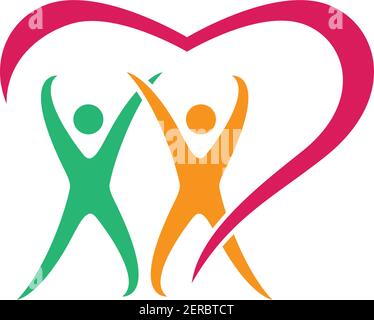 Adoption and community care logo template vector icon illustration design Stock Vector