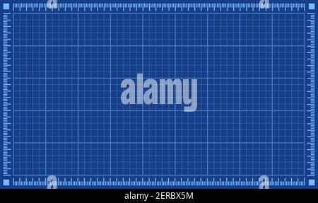 Blueprint horizontal background texture. Blue vector illustration Stock Vector