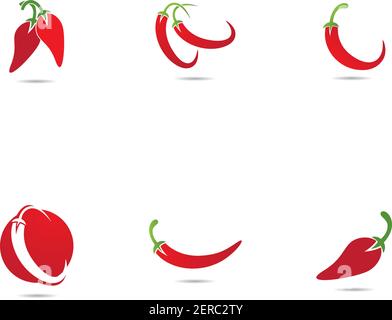 Chili logo template vector icon illustration design Stock Vector