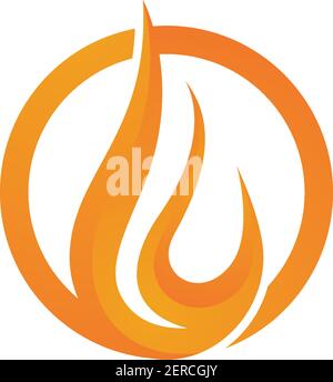 Fire flame Logo Template vector icon Oil, gas and energy logo concept Stock Vector
