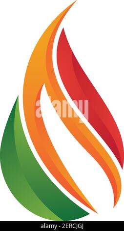 Fire flame Logo Template vector icon Oil, gas and energy logo concept Stock Vector