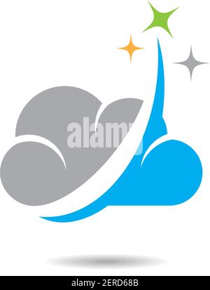 cloud technology vector logo template design Stock Vector