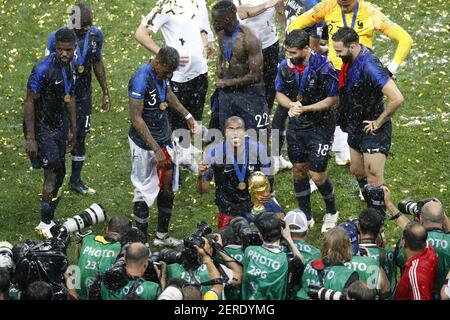 MOSCOW, 15-07-2018 , World Cup 2018 , Luzhniki Stadium, World Cup Final  France - Croatia 4-2. The complete French squad consists of: captain  goalkeeper Hugo Lloris, Benjamin Pavard , Raphael Varane, Samuel