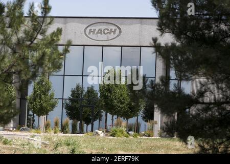 A Logo Sign Outside Of The Headquarters Of The Hach Company In Loveland   A Logo Sign Outside Of The Headquarters Of The Hach Company In Loveland Colorado On July 21 2018 Photo By Kristoffer Tripplaarsipa Usa 2erf79k 