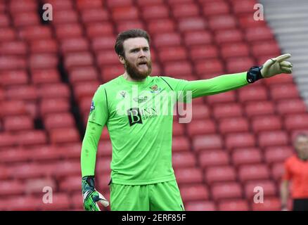 Hampden Park, Glasgow., 28TH February21 Betfred Cup Final Livingston FC v St. Johnstone FC St Johnstone keeper Zander Clark . Credit: eric mccowat/Alamy Live News Stock Photo