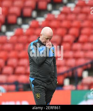 Hampden Park, Glasgow., 28TH February21 Betfred Cup Final Livingston FC v St. Johnstone FC Livingston Manager David Martindale. Credit: eric mccowat/Alamy Live News Stock Photo