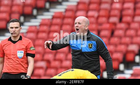 Hampden Park, Glasgow., 28TH February21 Betfred Cup Final Livingston FC v St. Johnstone FC Livingston Manager David Martindale. Credit: eric mccowat/Alamy Live News Stock Photo