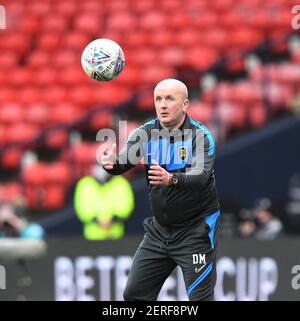 Hampden Park, Glasgow., 28TH February21 Betfred Cup Final Livingston FC v St. Johnstone FC Livingston Manager David Martindale. Credit: eric mccowat/Alamy Live News Stock Photo