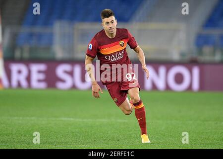 Rome, Italy. 28th Feb, 2021. Stephan El Shaarawy of AS Roma in action during the Serie A soccer match between AS Roma and AC Milan at Stadio Olimpico on February 28, 2021 in Rome, Italy. (Photo by Roberto Ramaccia/INA Photo Agency) Credit: Sipa USA/Alamy Live News Stock Photo
