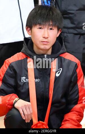 Shiga, Japan. 28th Feb, 2021. Kyohei Hosoya Marathon : 2021 Lake Biwa Mainichi Marathon award ceremony in Shiga, Japan . Credit: Naoki Nishimura/AFLO SPORT/Alamy Live News Stock Photo