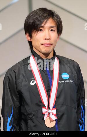 Shiga, Japan. 28th Feb, 2021. Masato Kikuchi Marathon : 2021 Lake Biwa Mainichi Marathon award ceremony in Shiga, Japan . Credit: Naoki Nishimura/AFLO SPORT/Alamy Live News Stock Photo