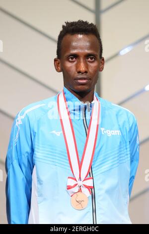 Shiga, Japan. 28th Feb, 2021. Simon Keriuki Marathon : 2021 Lake Biwa Mainichi Marathon award ceremony in Shiga, Japan . Credit: Naoki Nishimura/AFLO SPORT/Alamy Live News Stock Photo