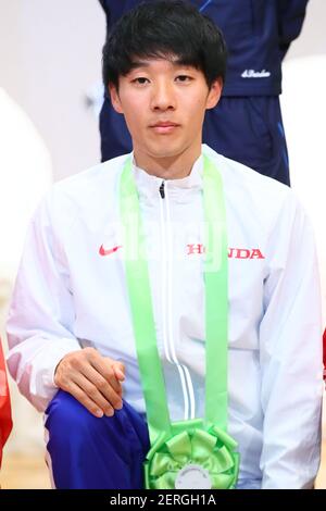 Shiga, Japan. 28th Feb, 2021. Hidekazu Hijikata Marathon : 2021 Lake Biwa Mainichi Marathon award ceremony in Shiga, Japan . Credit: Naoki Nishimura/AFLO SPORT/Alamy Live News Stock Photo