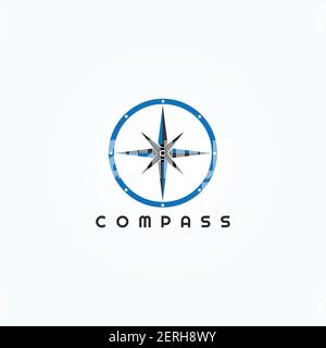 Compass icon for apps or websites Stock Vector