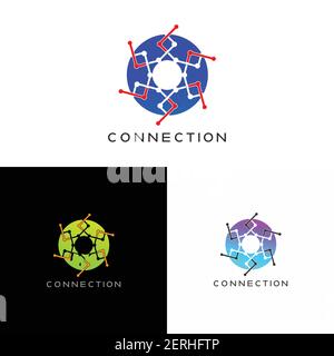 Technology circuit icon for apps or websites Stock Vector