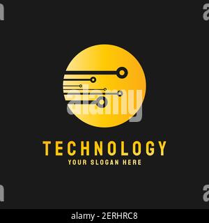 Technology circuit icon for apps or websites Stock Vector