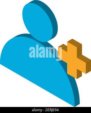 avatar follow digital social media vector illustration isometric icon isolated Stock Vector