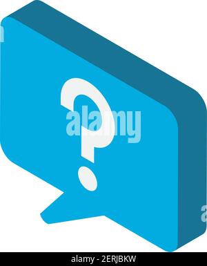 speech bubble question sign vector illustration isometric icon isolated Stock Vector