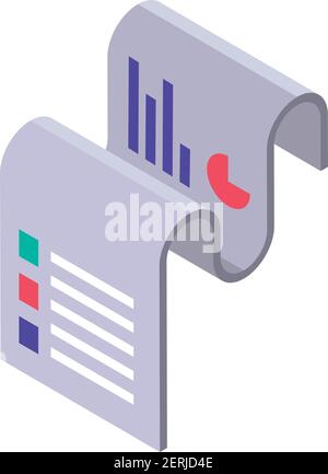financial document chart statistics vector illustration isometric icon isolated Stock Vector