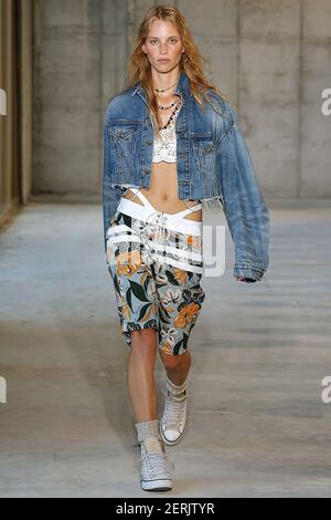 Model walks on the runway during the R13 Fashion Show during