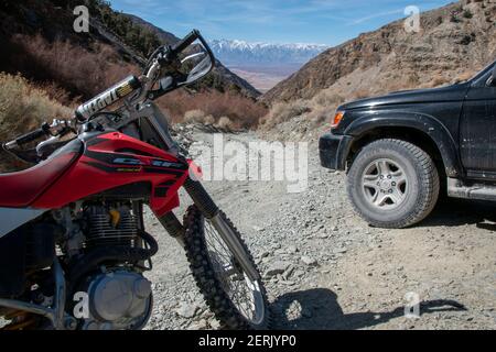 Silver Canyon is an excellent place for motorsports in Inyo County, CA, USA and it provides beautiful views. Stock Photo