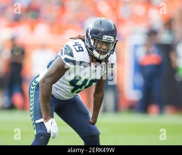 September 09, 2018: Seattle Seahawks defensive tackle Quinton Jefferson (99)  during the third quarter of an NFL matchup between the Seattle Seahawks and  the Denver Broncos at Broncos Stadium at Mile High