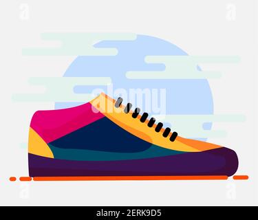 sneaker shoes vector illustration in flat style Stock Vector