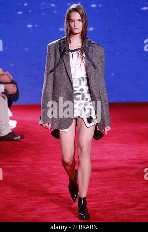 Model Lulu Tenney walks on the runway at the Roberto Cavalli fashion ...