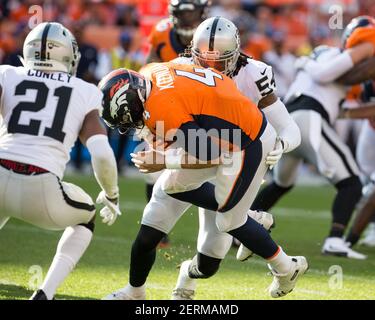 Emmanuel Lamur (54) of the Oakland Raiders defends a play during the  Raiders 24-21 win over the Pittsburgh Steelers on Sunday, December 9, 2018  at the Oakland–Alameda County Coliseum in Oakland, CA