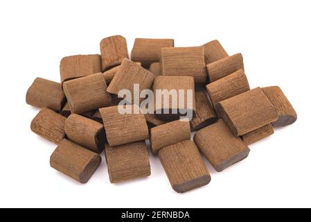 Raw licorice chunks  isolated on white background Stock Photo