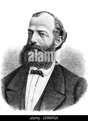 'August Kekule, born Friedrich August Kekule, from 1895 Kekule von Stradonitz, (b. September 7, 1829; † July 13, 1896) was a German chemist and natura Stock Photo