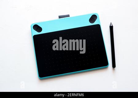 graphic tablet for illustrators and designers on a white background Stock Photo