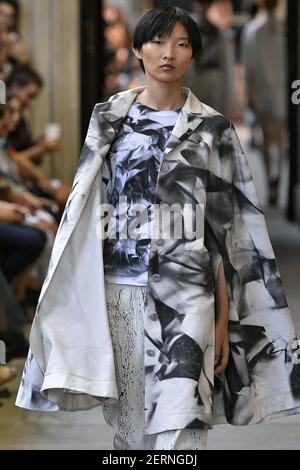 Model walks on the runway during the Cristiano Burani Fashion show during  Milan Fashion Week Spring Summer 2019 held in Milan, Italy on September 23,  2018. (Photo by Jonas Gustavsson/Sipa USA Stock