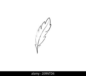 Feather icon on . Vector illustration. Stock Vector