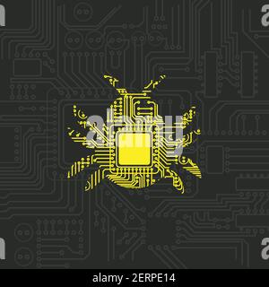 Digital bug security pattern Stock Vector