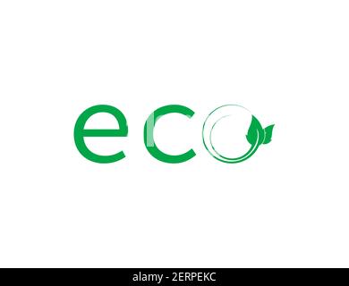 Green leaf, Eco icon on white background. Vector illustration. Stock Vector
