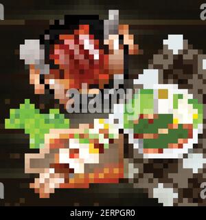 Bbq sausages kebab and steaks cooked on grill realistic vector illustration Stock Vector